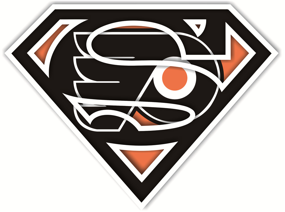 Philadelphia Flyers superman logos iron on heat transfer